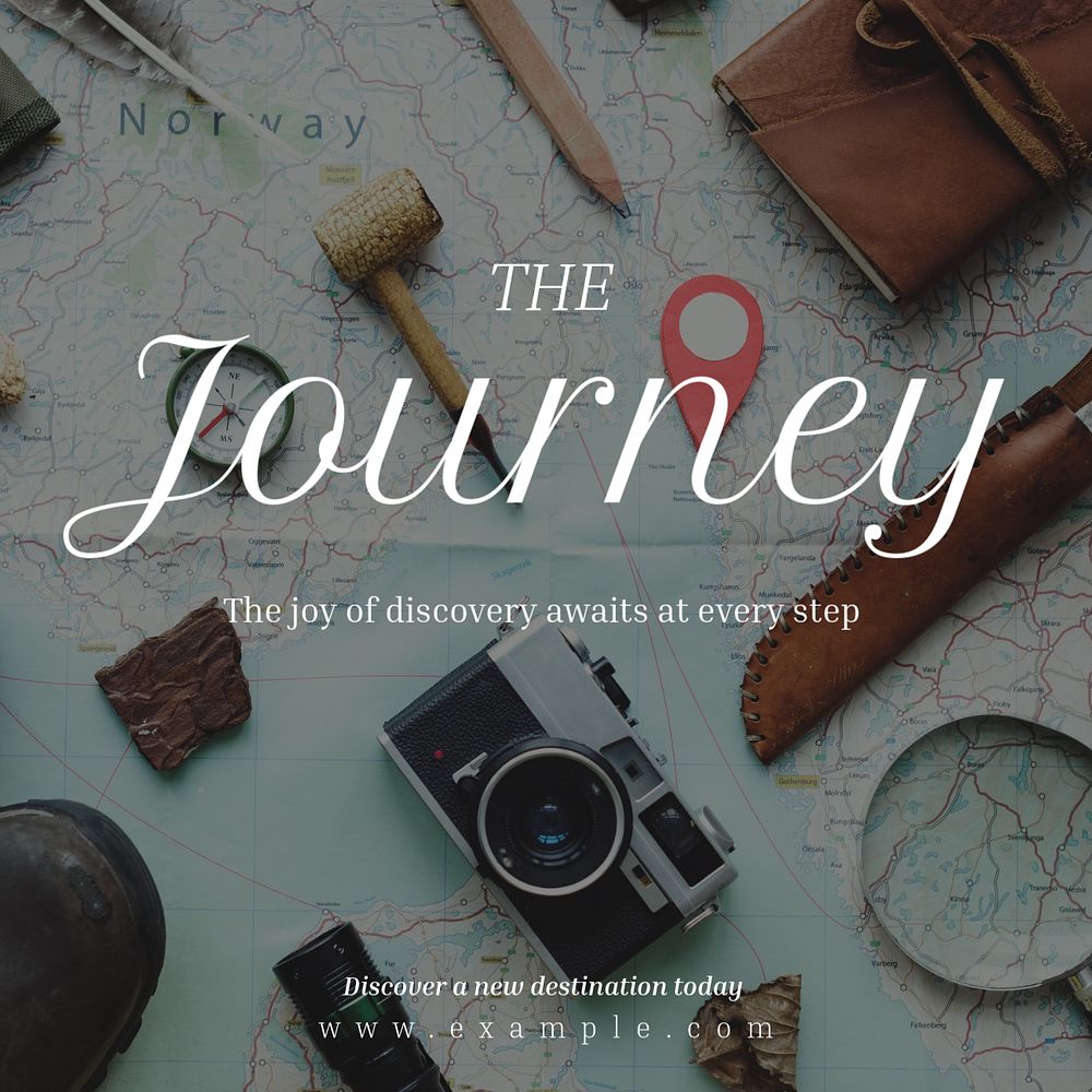 Journey Instagram post template, editable text