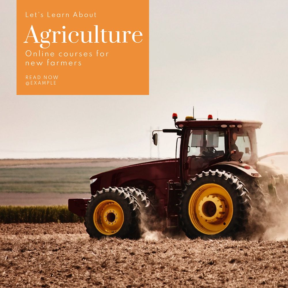 Agriculture class Instagram post template, editable text