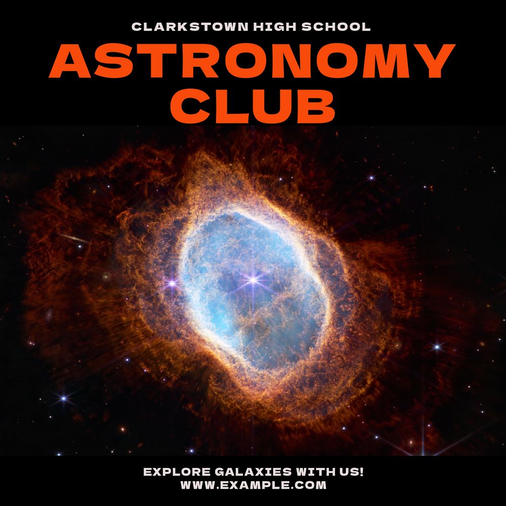 Astronomy club Instagram post template, editable text