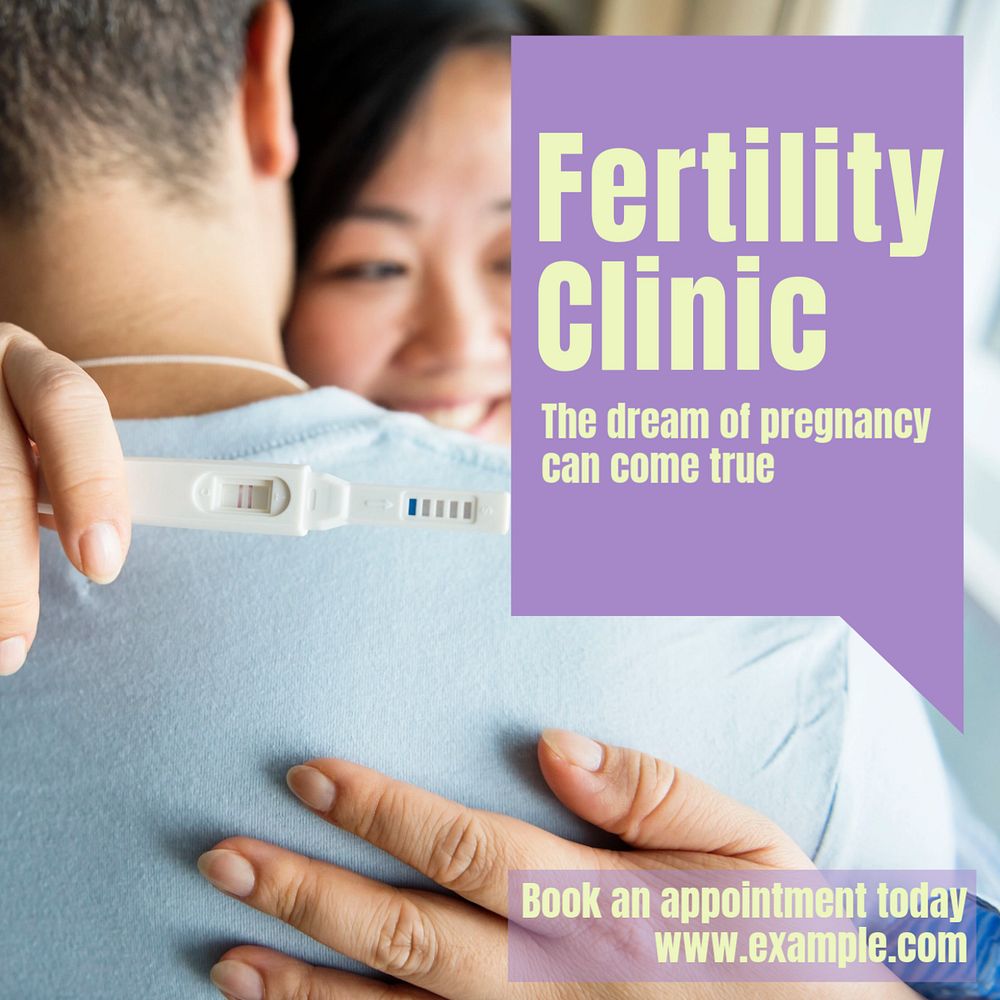 Fertility clinic Instagram post template, editable text