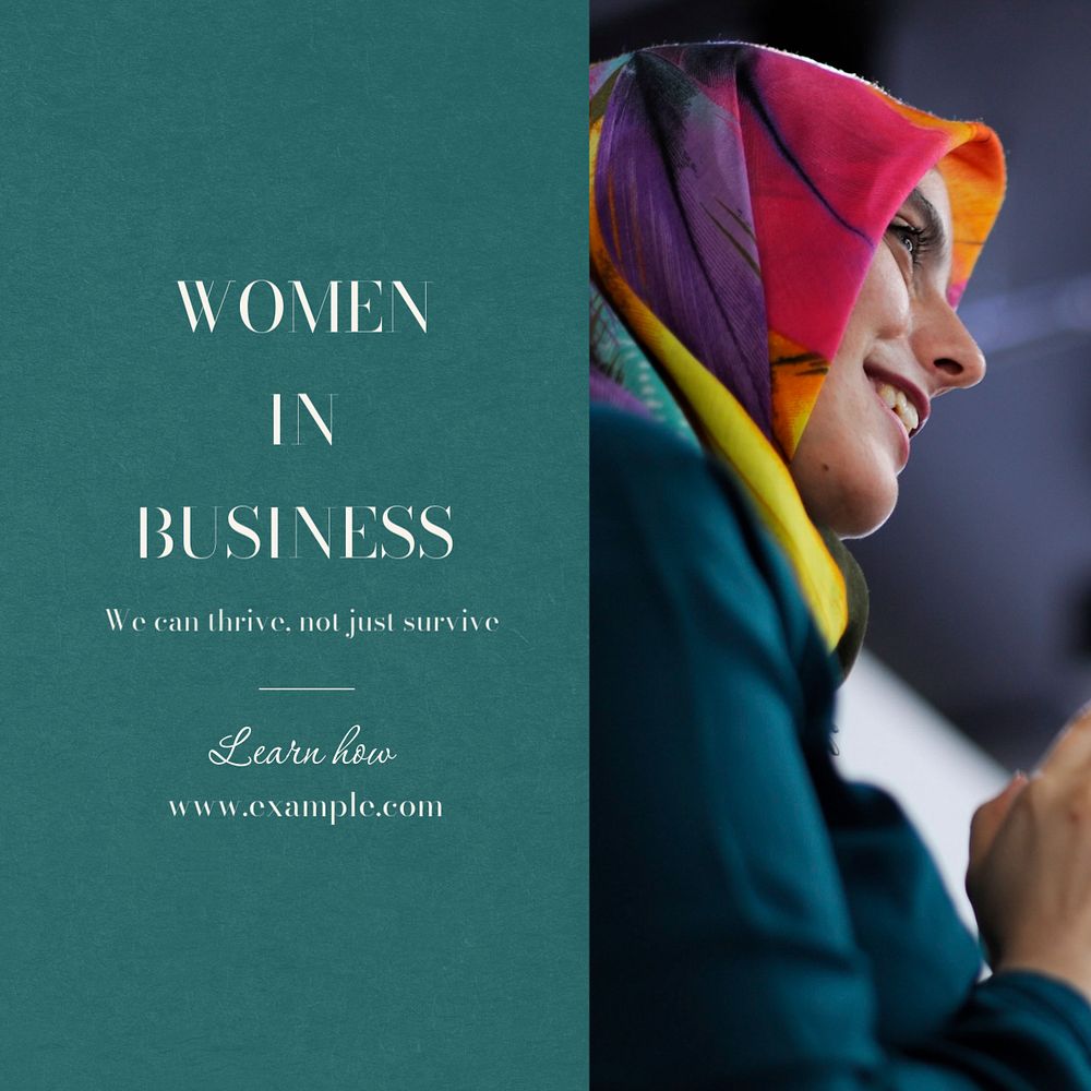 Women in business Instagram post template, editable text