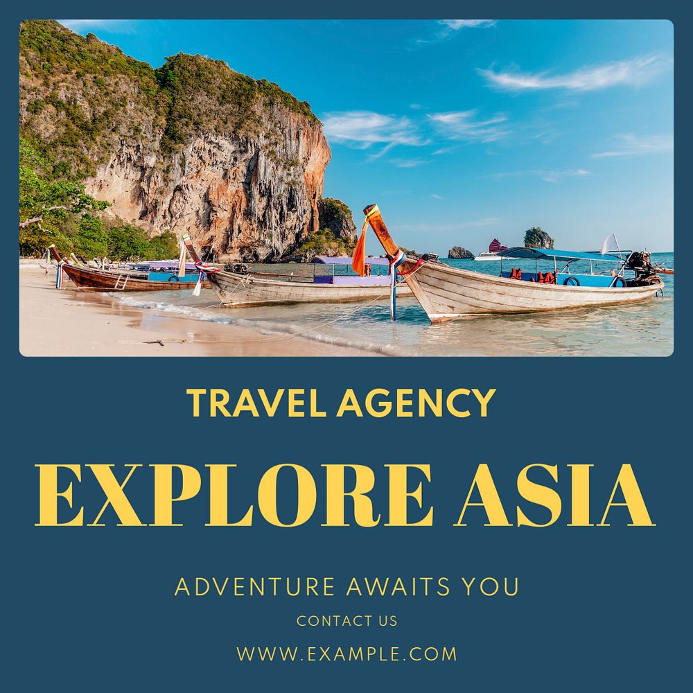 Explore Asia Instagram post template, editable text