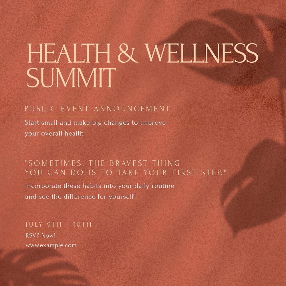 Health and wellness Instagram post template, editable text