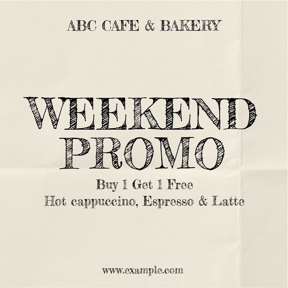 Weekend promotion Instagram post template, editable text