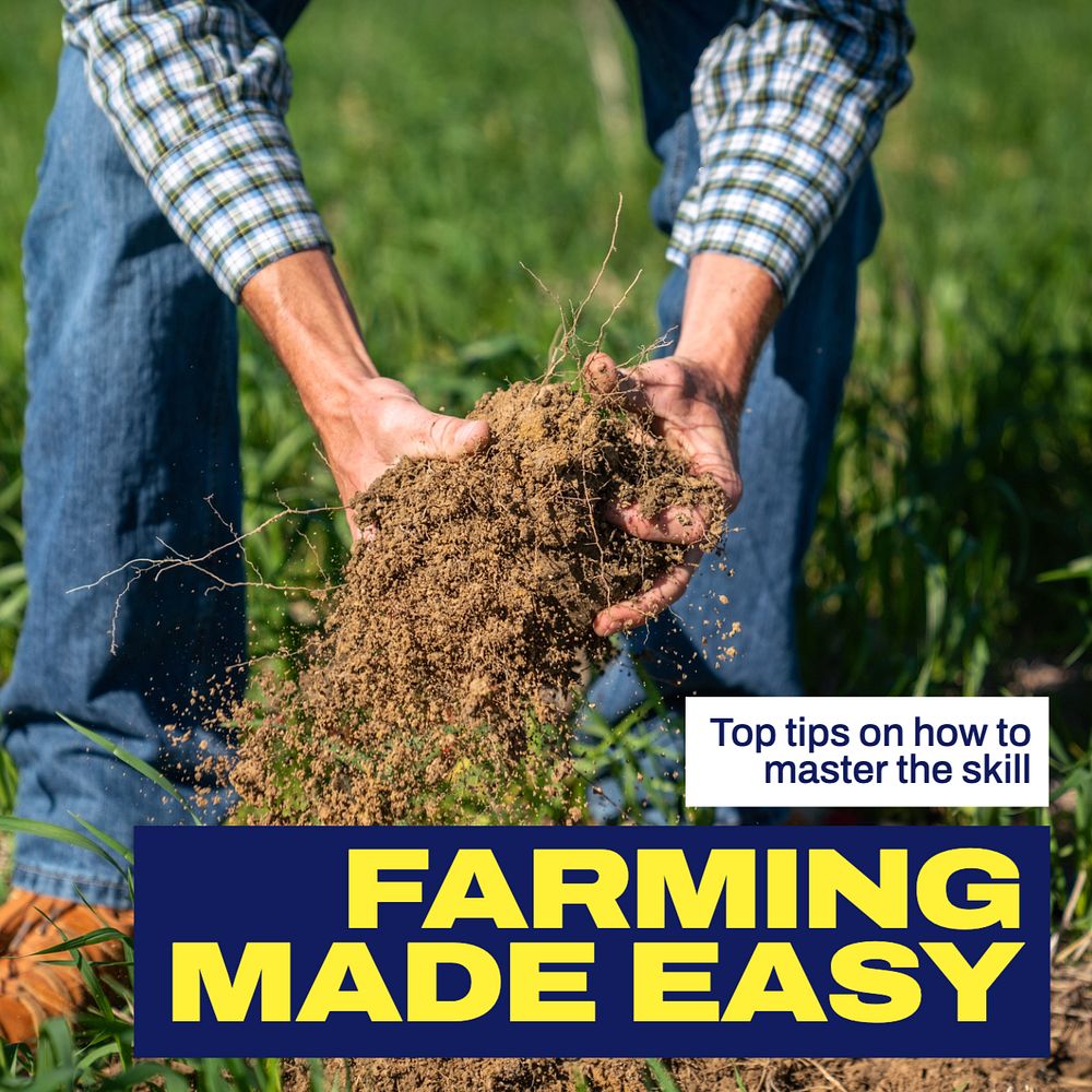 Farming made easy Instagram post template, editable text