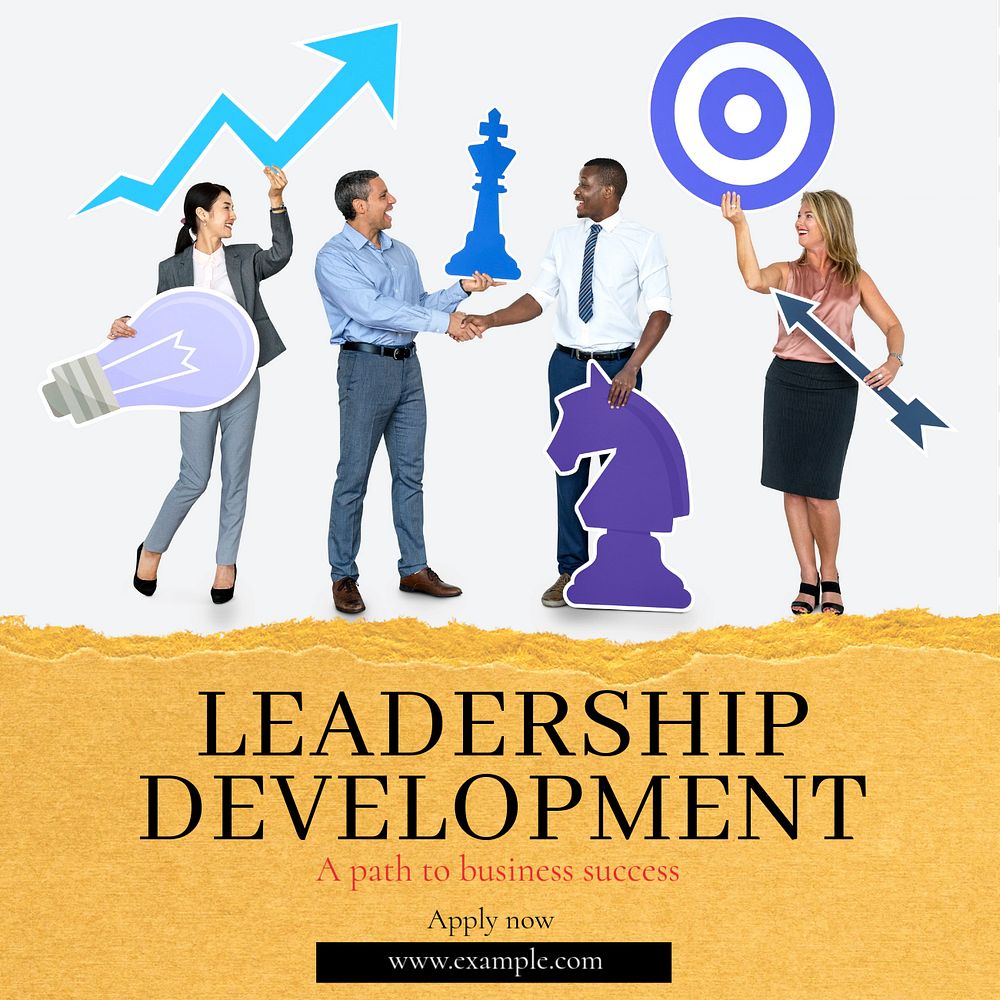 Leadership development Instagram post template, editable text