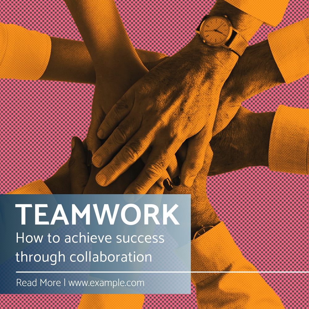 Teamwork Instagram post template, editable text