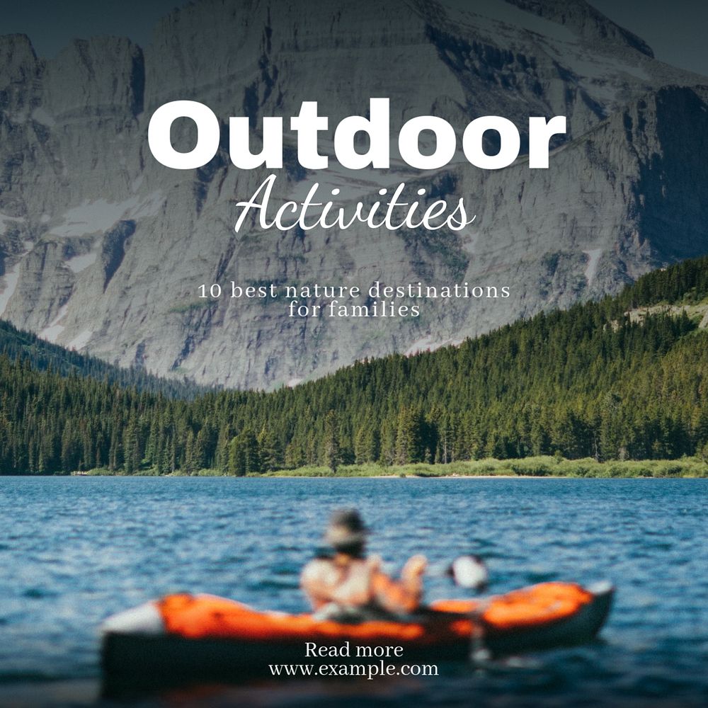 Outdoor family activity Instagram post template, editable text