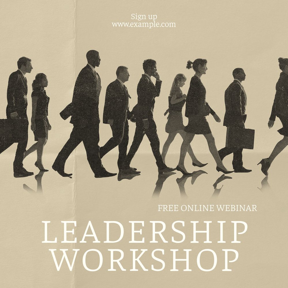 Leadership workshop Instagram post template, editable text