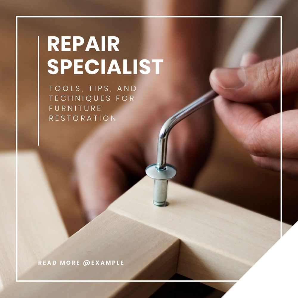 Repair specialist Instagram post template, editable text