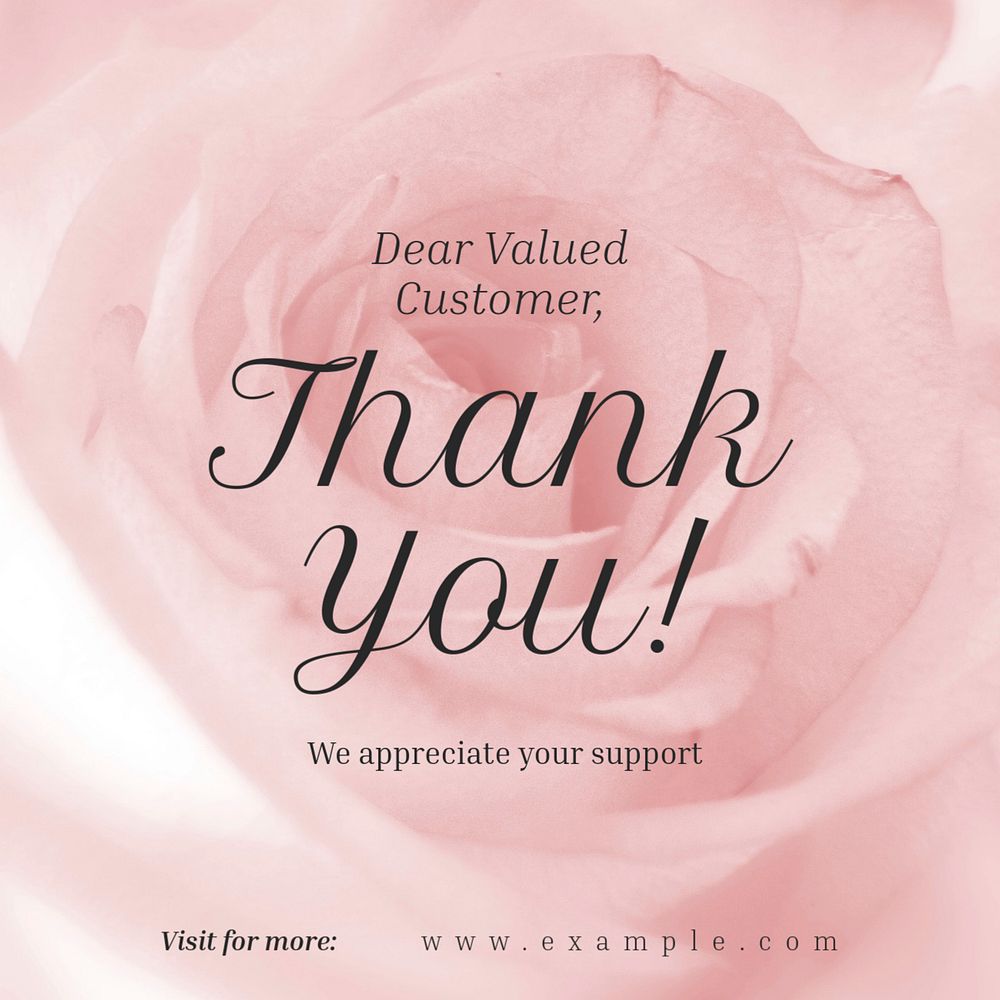 Thank you customer Instagram post template, editable text