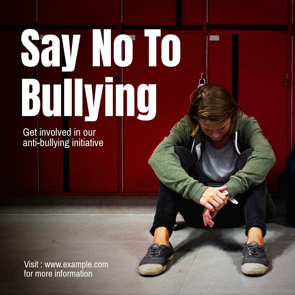 Anti-bullying Instagram post template, editable text