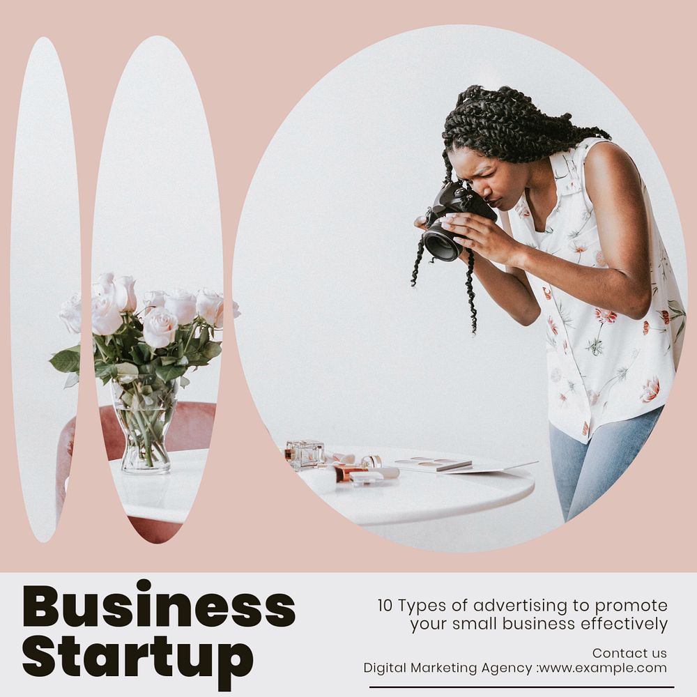 Business startup Instagram post template, editable text