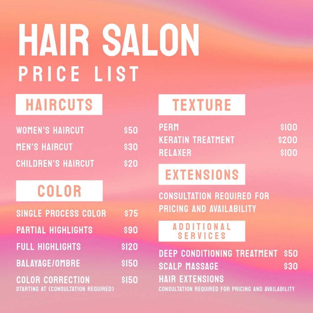 Hair salon Instagram post template, editable text