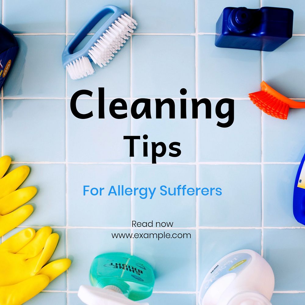 Cleaning tips Instagram post template, editable text