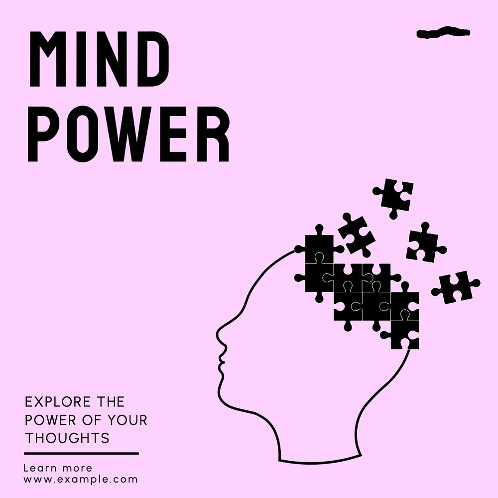 Mind power Instagram post template, editable text