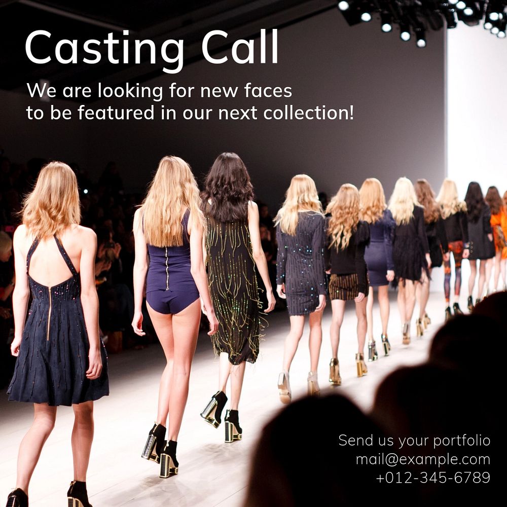 Casting call Instagram post template, editable text