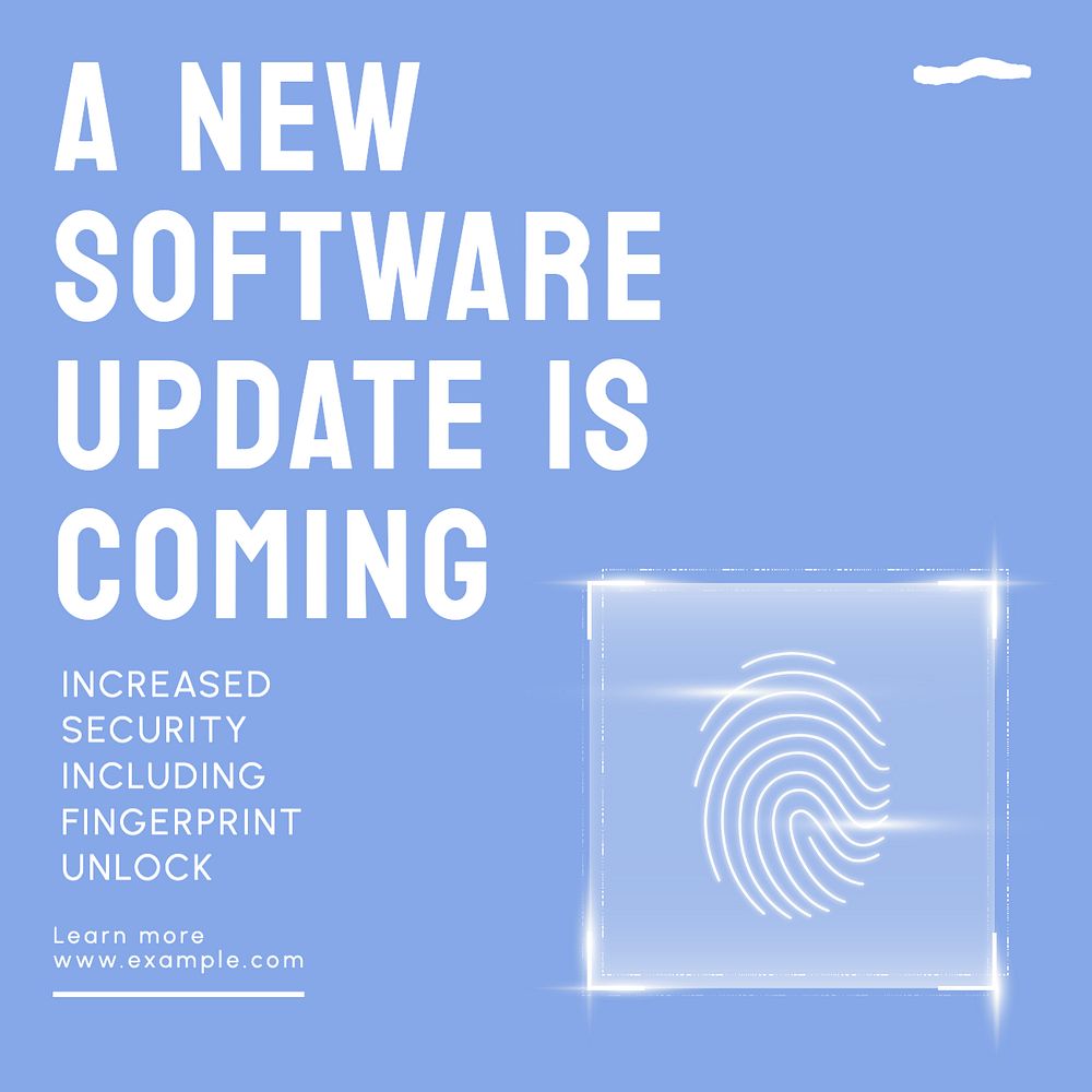 Software update Instagram post template, editable text
