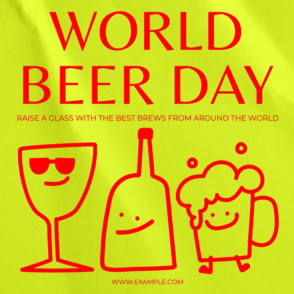 World beer day Instagram post template, editable text