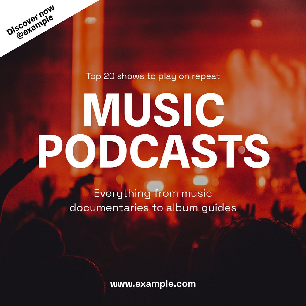 Music podcasts Instagram post template, editable text