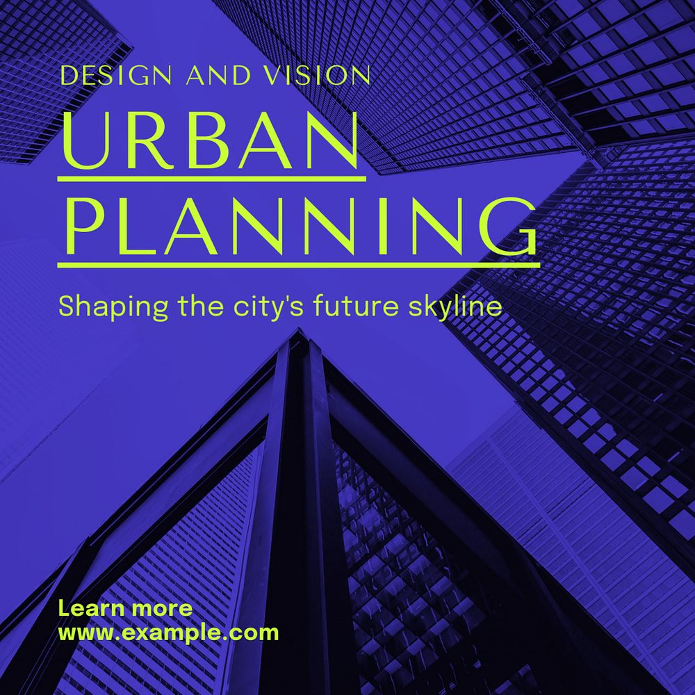 Urban planning Instagram post template, editable text