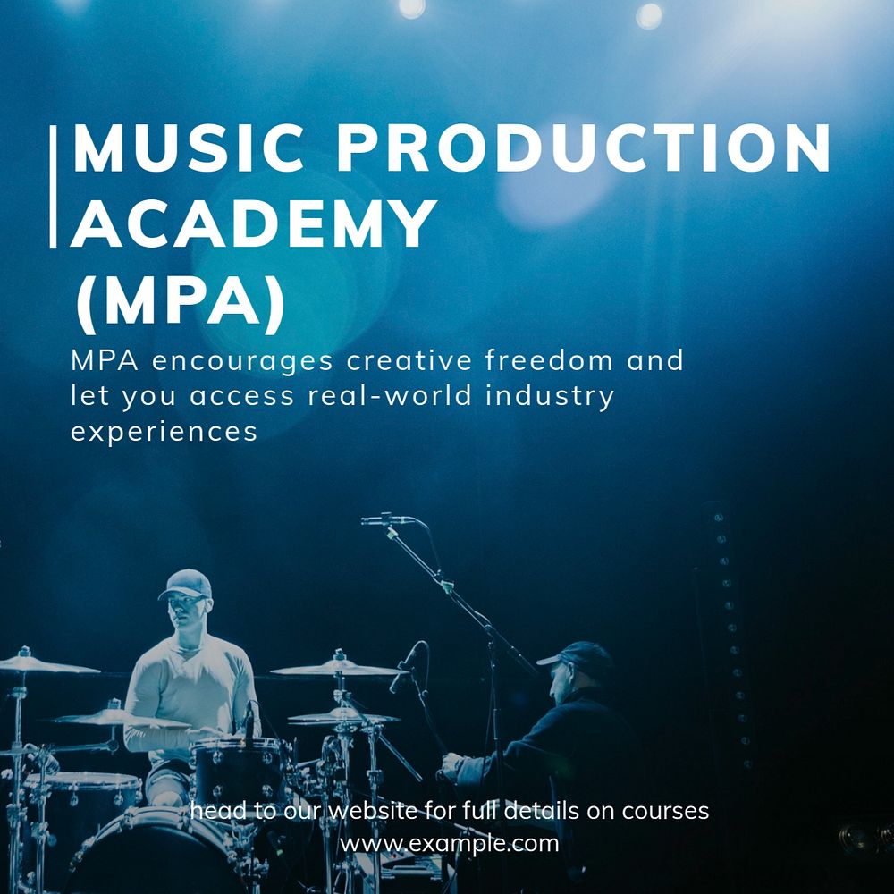 Music academy Instagram post template, editable text