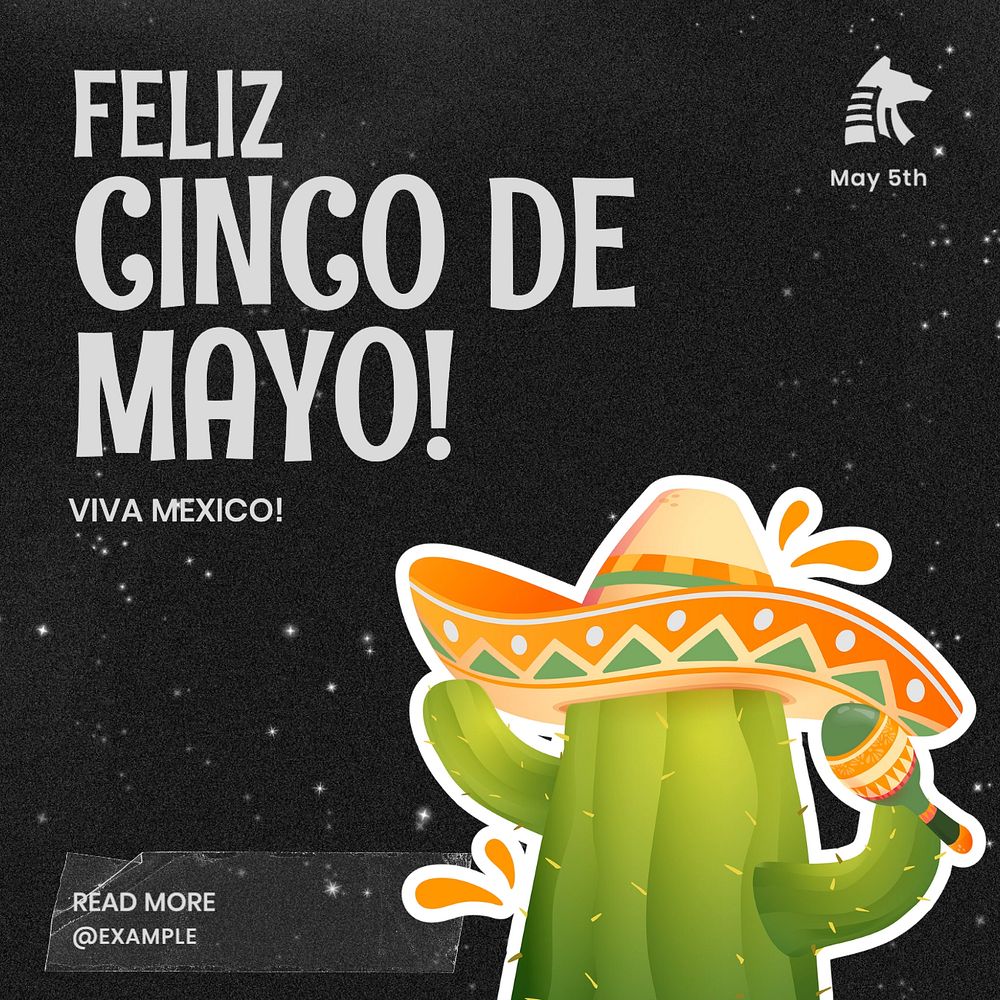 Cinco de Mayo Instagram post template, editable text