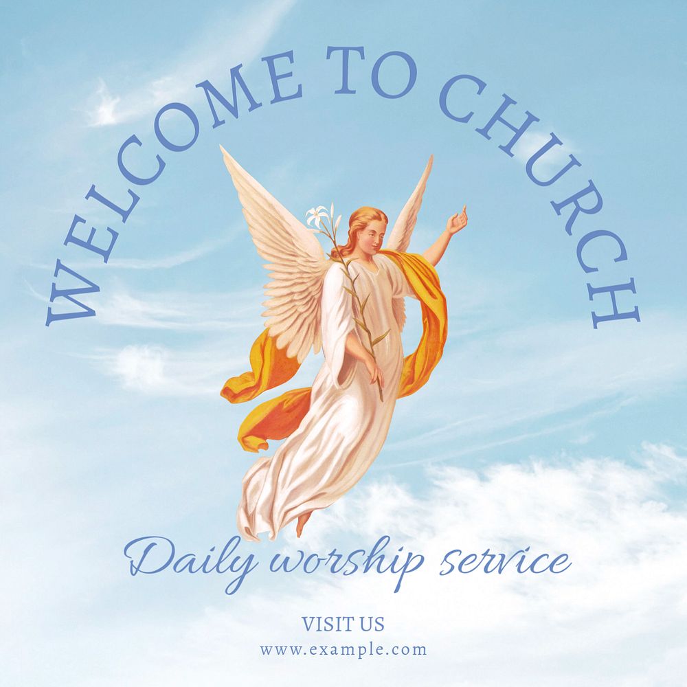 Welcome to church Instagram post template, editable text