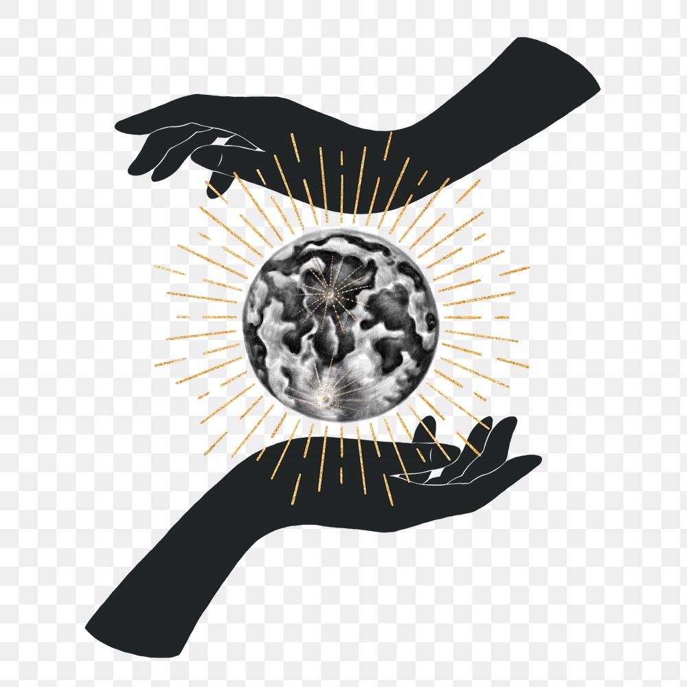 Png healing hands, spiritual editable design remix, transparent background