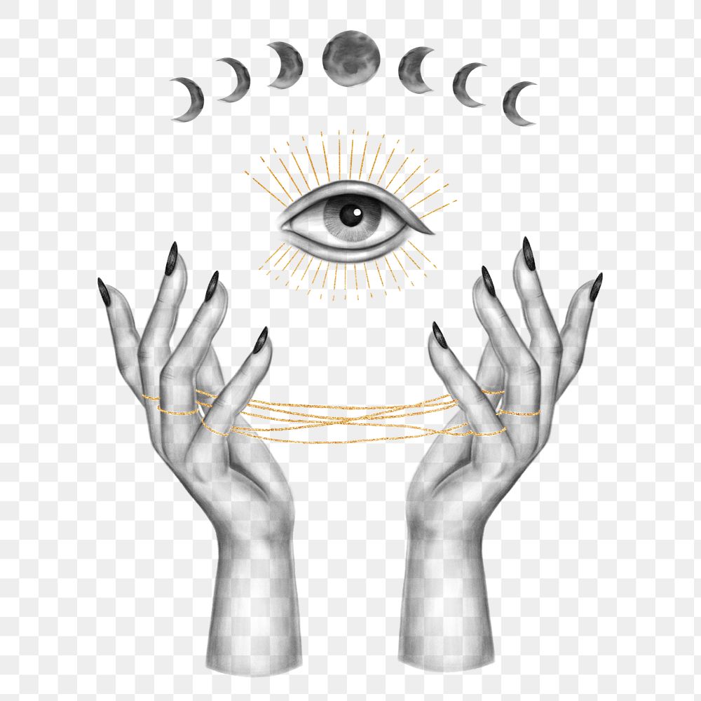 Png third eye, spiritual editable design remix, transparent background