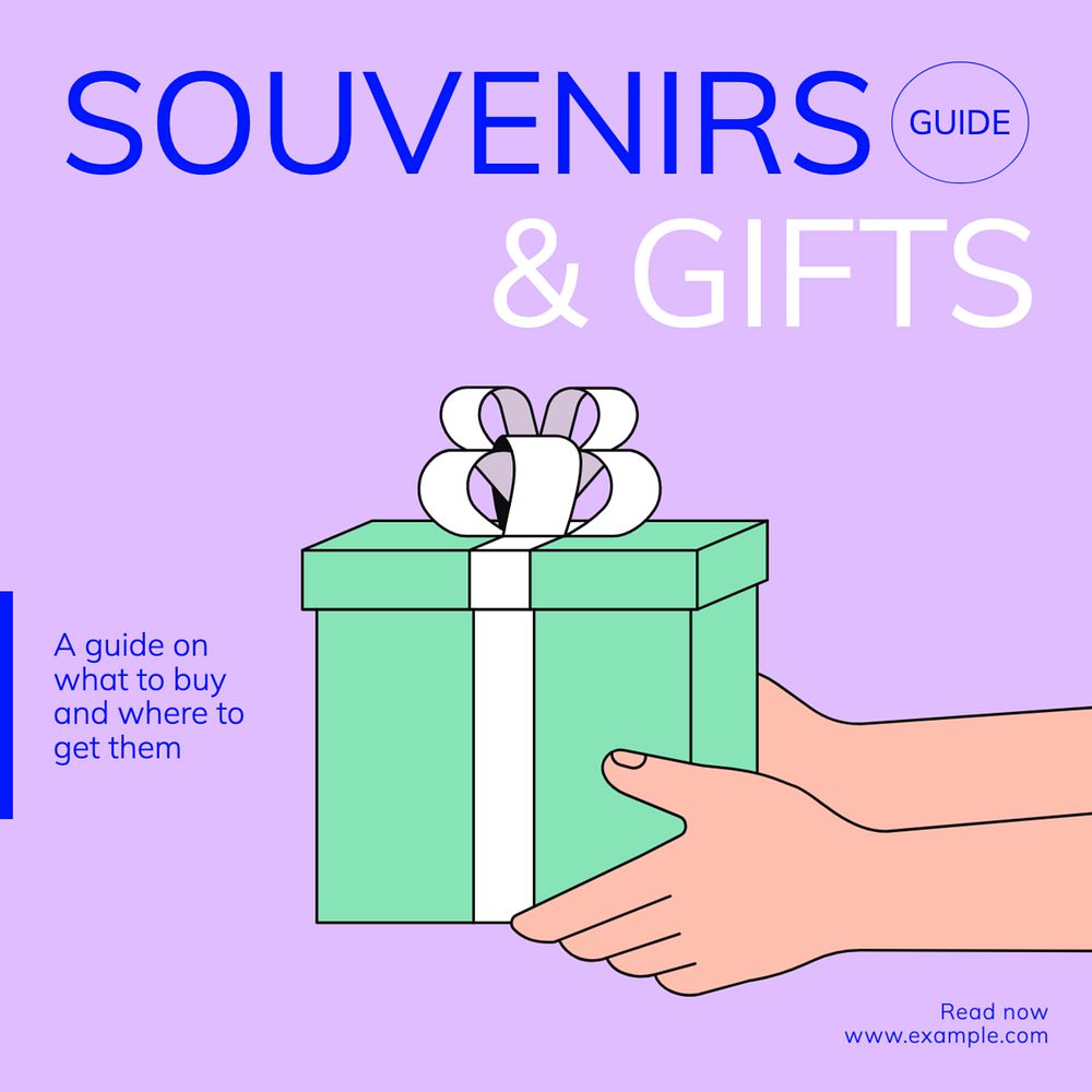 Souvenir & gift Instagram post template, editable text