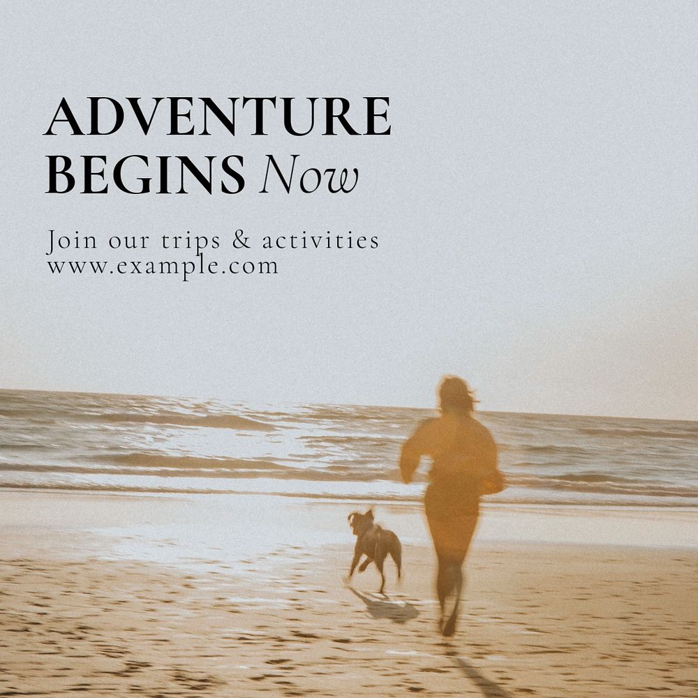 Adventure & travel Instagram post template, editable text