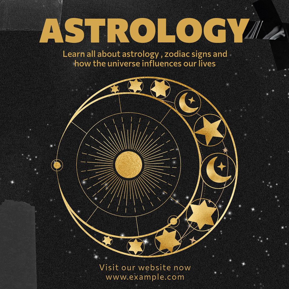 Astrology Instagram post template, editable text