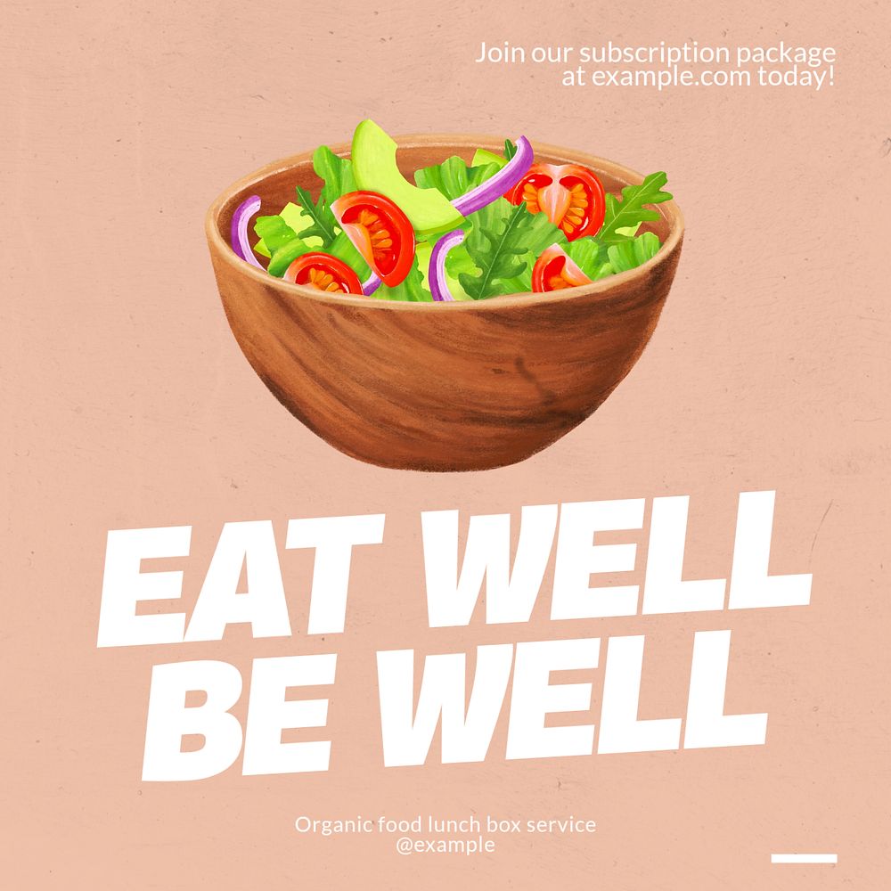 Organic food Instagram post template, editable text