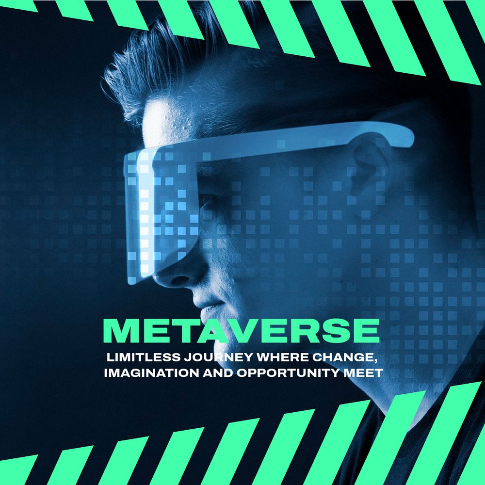 Metaverse Instagram post template, editable text