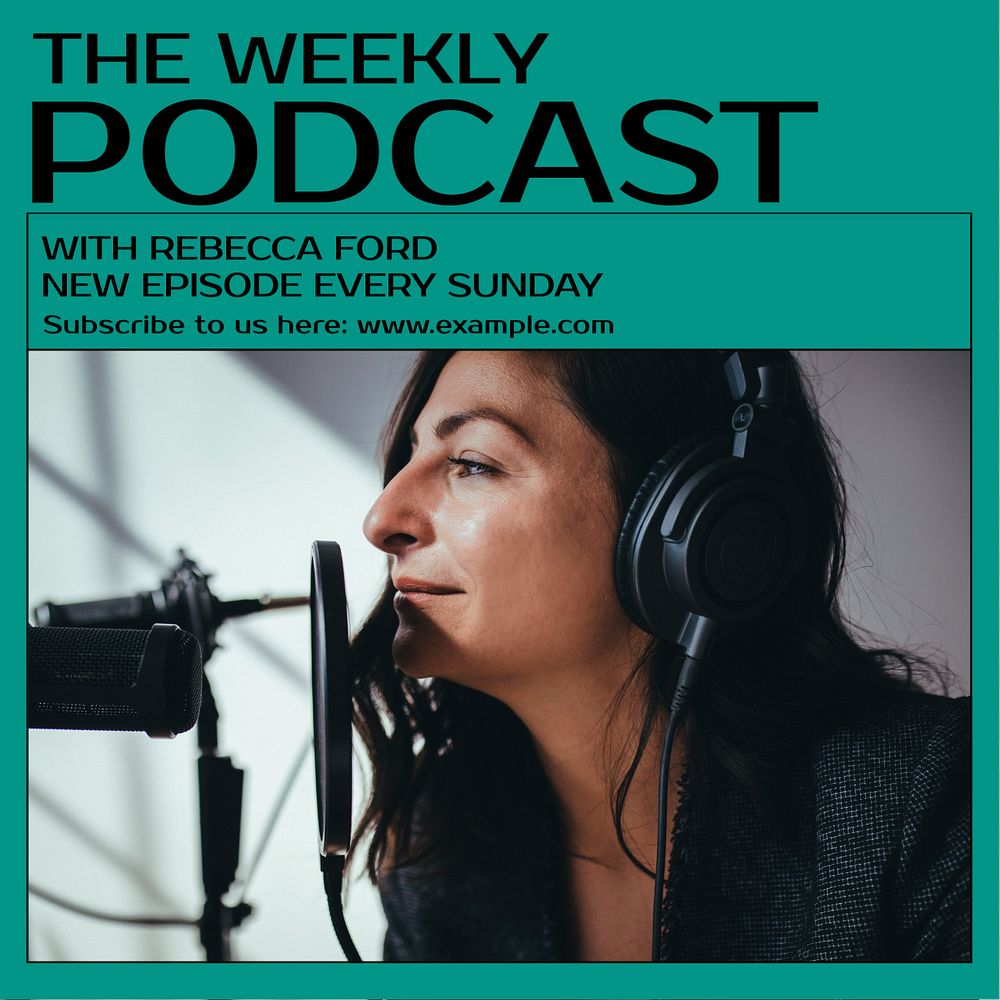 Weekly podcast Instagram post template, editable text