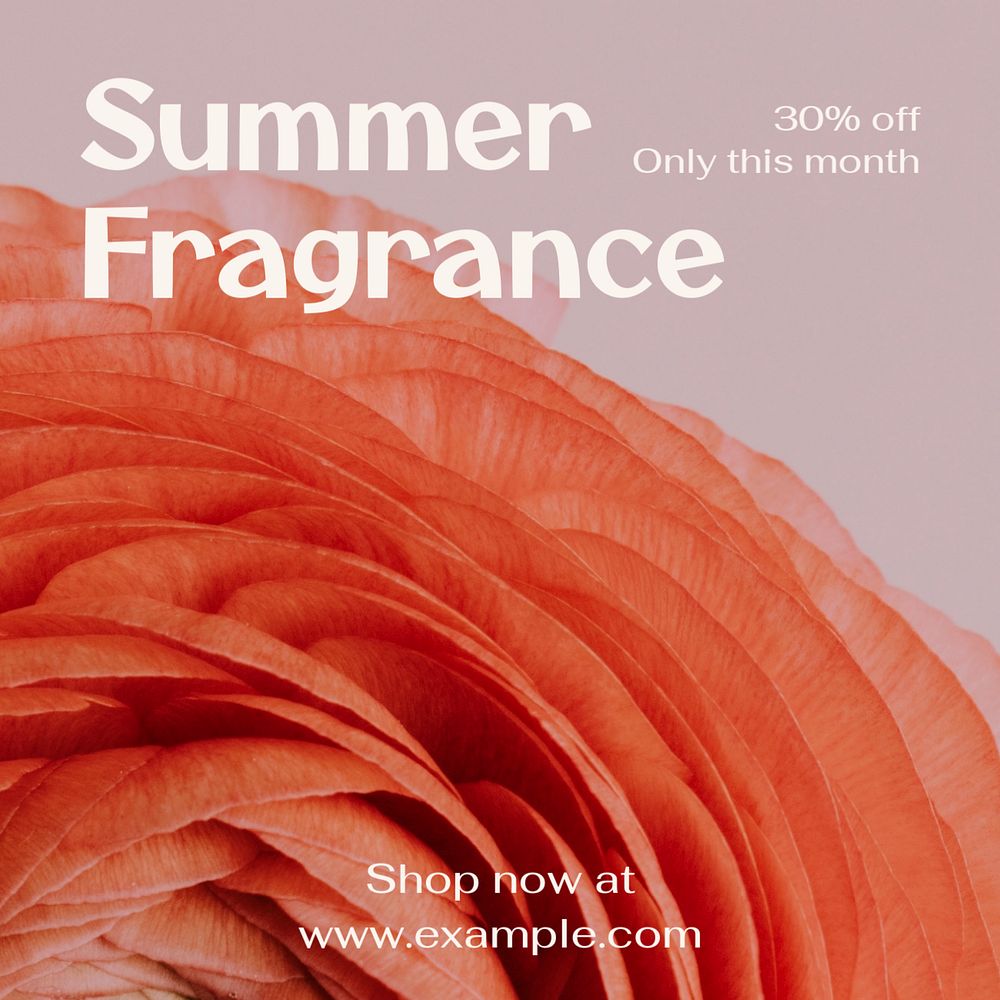 Summer fragrance Instagram post template, editable text