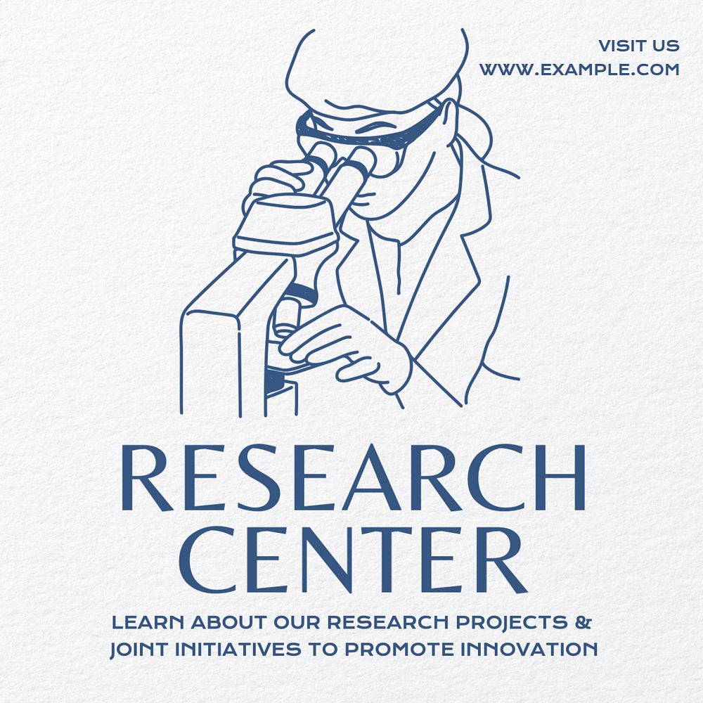 Research center Instagram post template, editable text