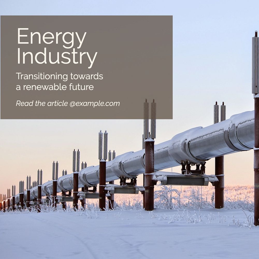 Energy industry Instagram post template, editable text