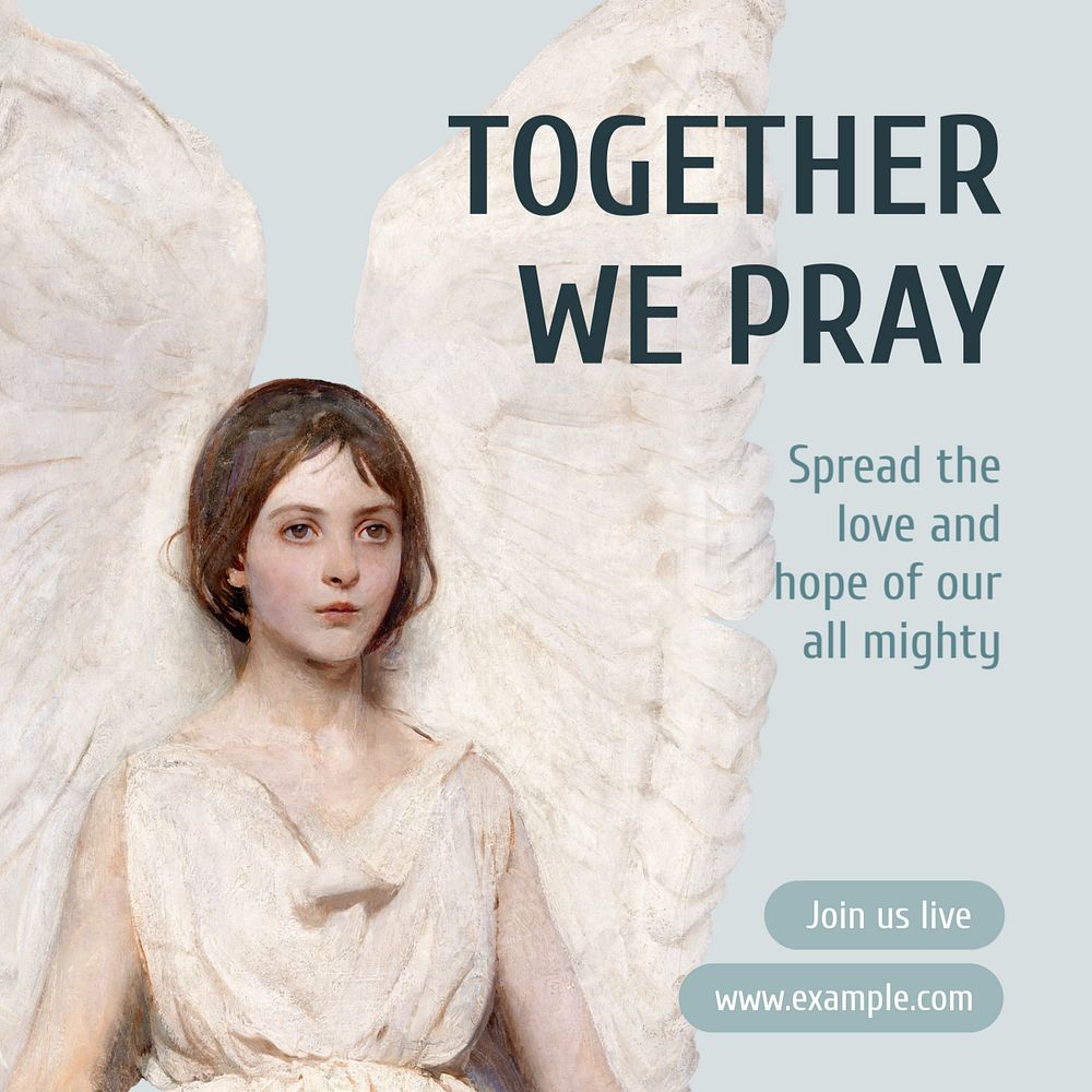 Together we pray Facebook post template, editable design