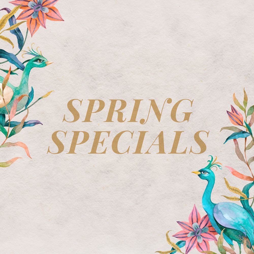 Spring specials Instagram post template, editable text