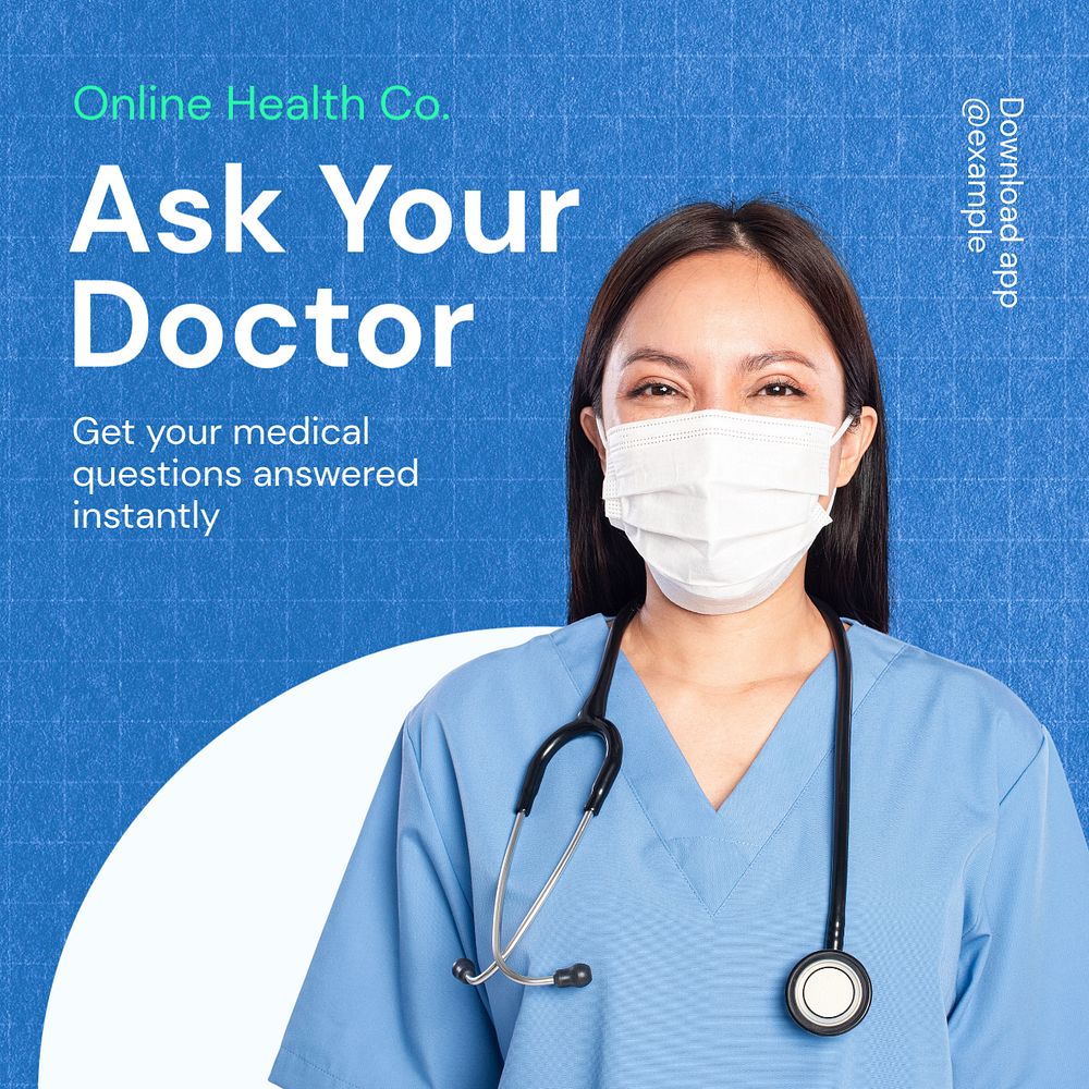 Ask your doctor Instagram post template, editable text