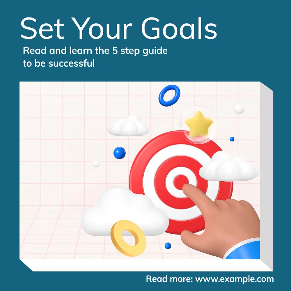 Set your goals Instagram post template, editable text