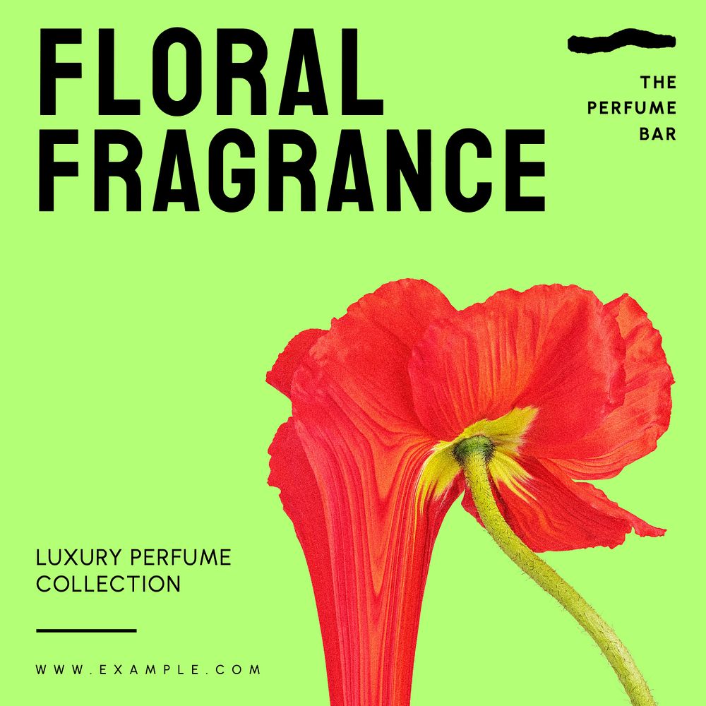 Floral fragrance Instagram post template, editable text