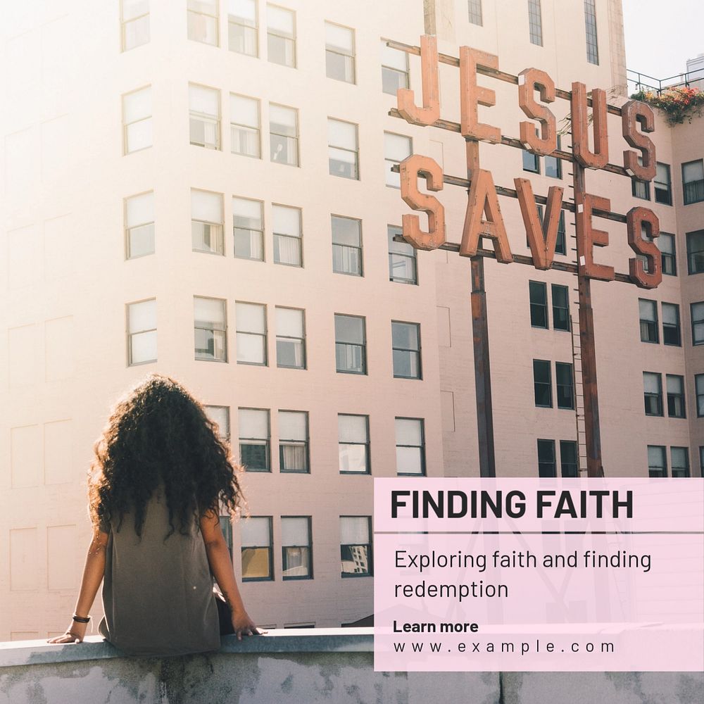 Finding faith Instagram post template, editable design