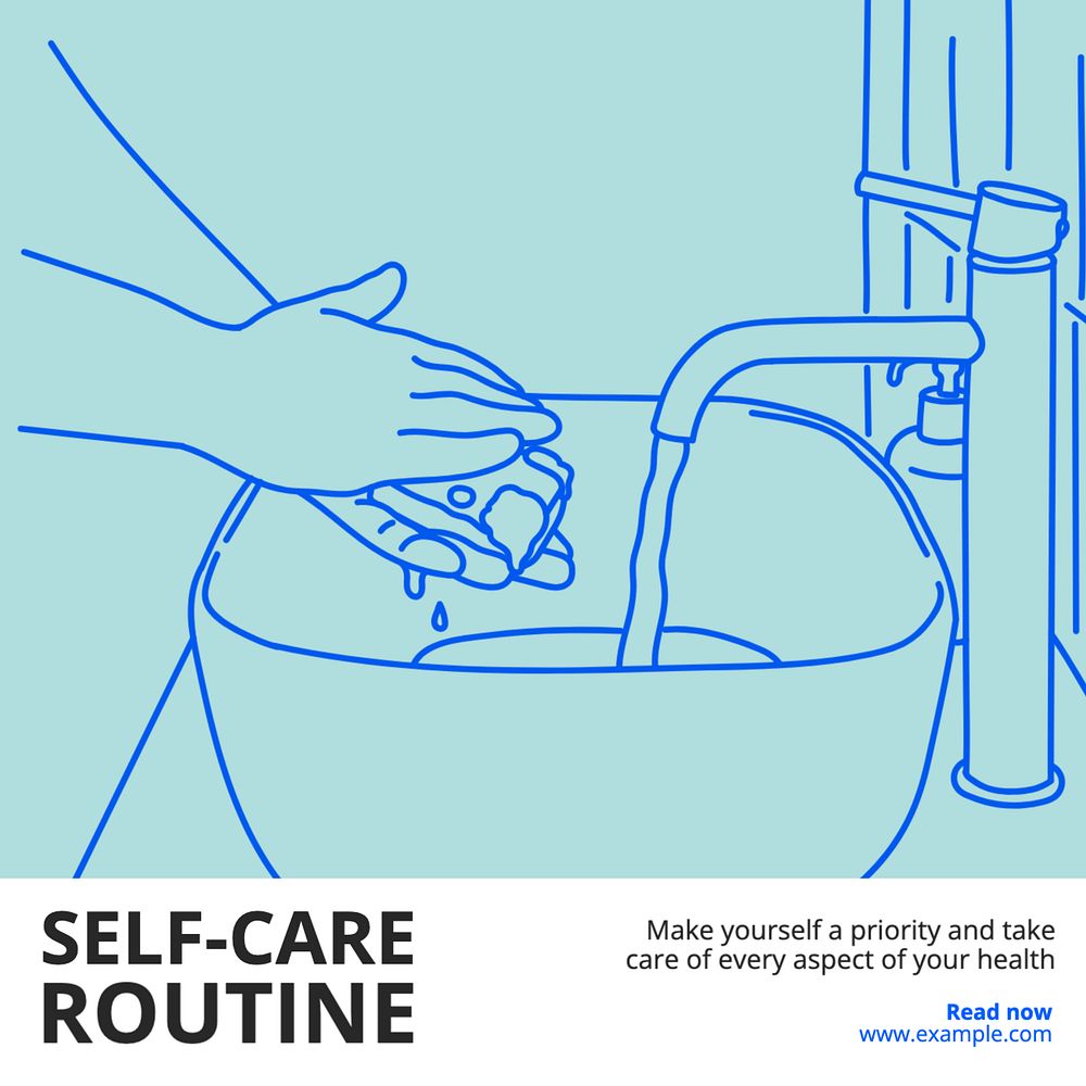 Self-care routine Instagram post template, editable text