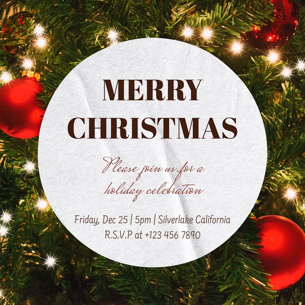 Christmas celebration Instagram post template, editable text