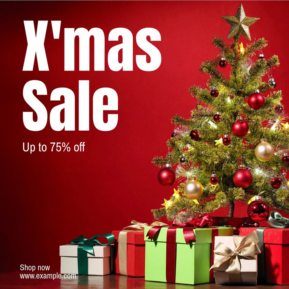 Xmas sale Instagram post template, editable text