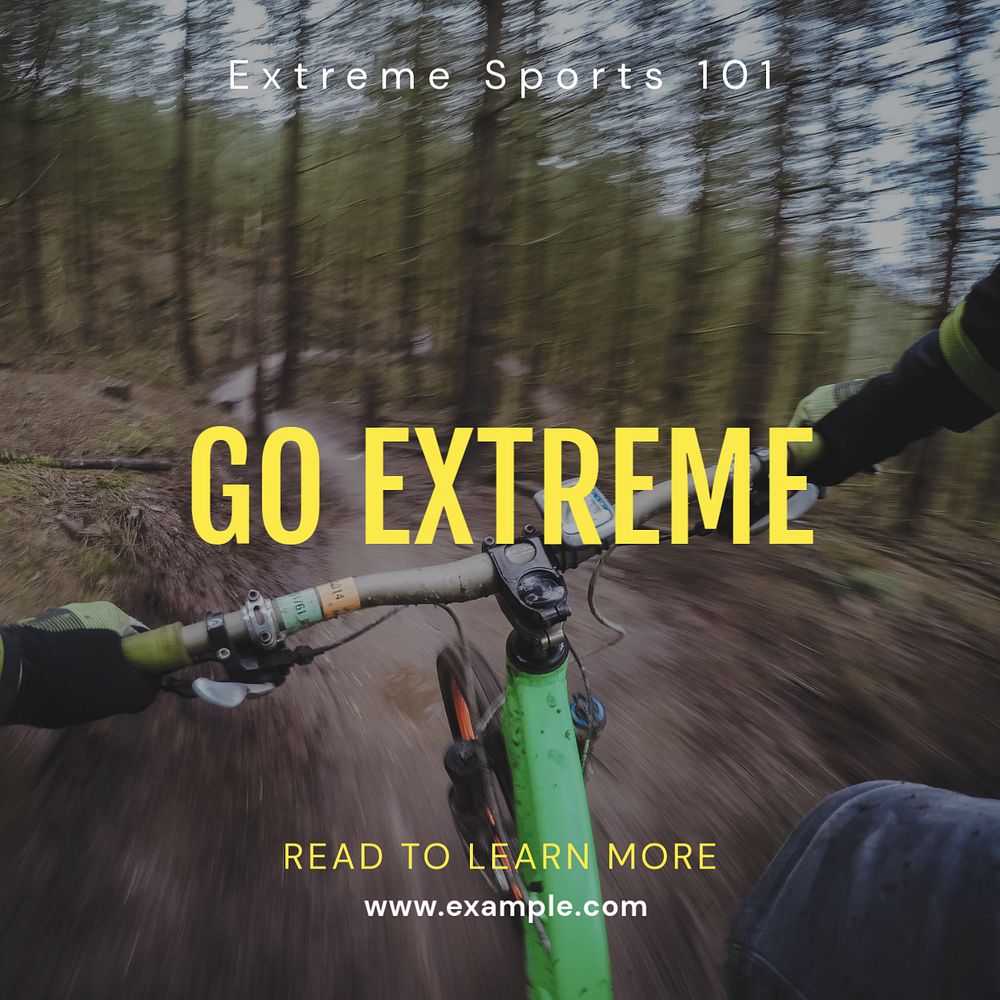 Extreme sports Instagram post template, editable text