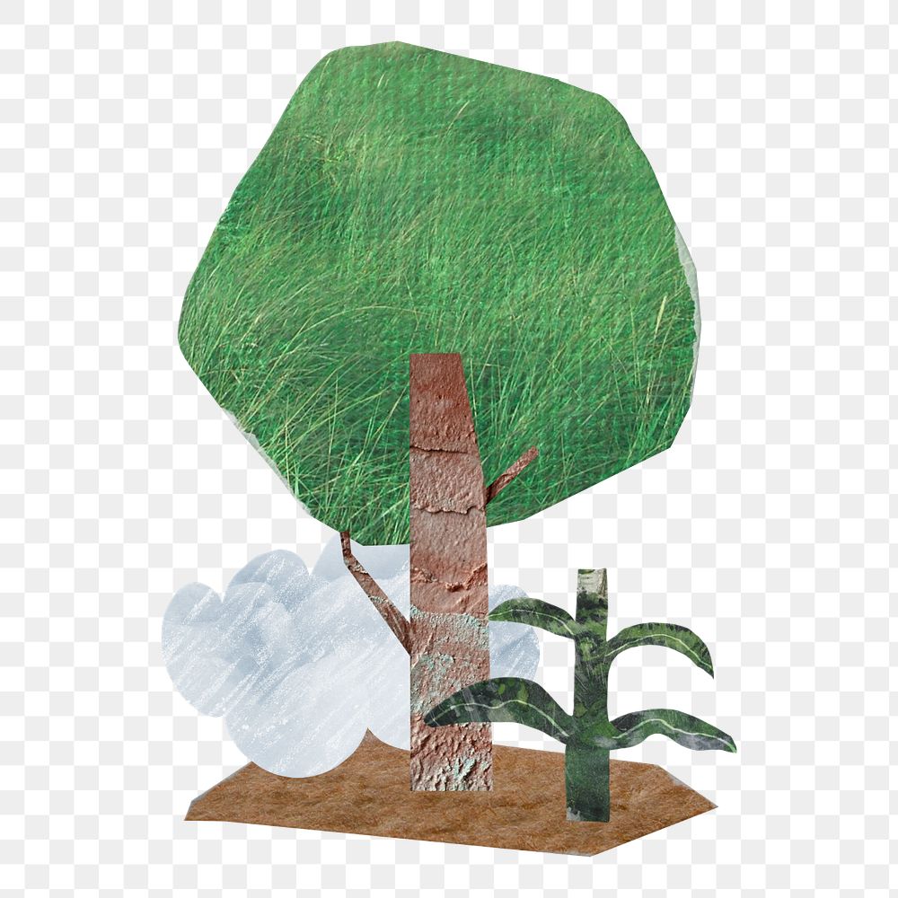 Tree, paper craft element, editable design